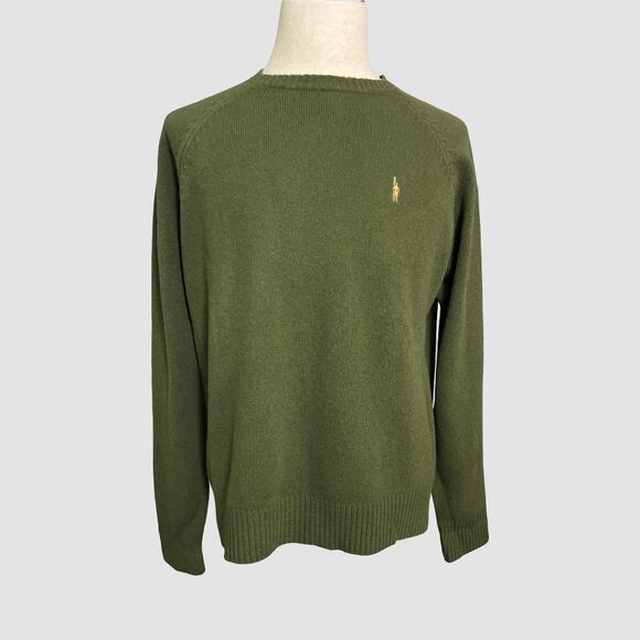 J. Crew Men’s Green Lambswool Crewneck Sweater Size L Classic Fit VGUC - Picture 1 of 9